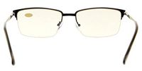 UV Protection,Reduce Eyestrain,Anti Blue Light,Half-rim Computer Reading Glasses(Gunmetal,Amber Tinted Lenses) +4.0