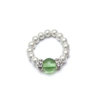 Peridot and White Magnetrim Magnetic Therapy Stretch Ring (Medium Ring Size 7-8)