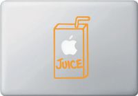 Apple Juice Box Graphic - Macbook or Laptop Vinyl Sticker Decal (3.5in width x 5.75in height) (Orange)
