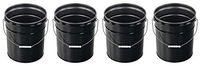 Vestil Pail-STL-RI-UN Steel Pail with Handle, 5 Gallon Capacity, Black (Pack of 4)