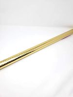 NS Holiday Christmas Wrapping Paper Metallic Gold Gift Wrap with Gridlines(Bonus: Noelles Xmas Window Gel Clings) Greetings Party Festive 30 Feet 1 Roll