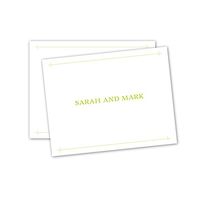 Line Criss Cross Personalized Note Card - Green