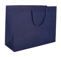 16 x 6 x 12" Blue Navy Matte - 100 Pack |Heavy Duty Standard Original Style Paper Tote Bag Set | Perfect for Gifts, Party, Baby Shower, Kid’s Birthdays, Weddings, Lunch & More