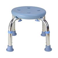 YSYD Bath Shower Seat Adjustable Height Spa Shower Chair Without Back Round Bath Bench Stool with Non-Slip Feet Blue Shower Stool Lightweight Bathtub Chair for Elderly Senior Handicap Disabled