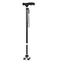WW Elderly Crutches Aluminum Alloy with Lights Foldable Telescopic Medical Insurance Non-Slip Crutch, Black