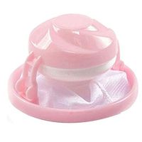 Home Floating Lint Hair Removal Catcher Mesh Pouch Device Wool Floating Washer Cleaning Washing Machine Laundry Filter Bag (Pink)