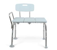 Medline Tub Transfer Bench with Microban Antimicrobial Protection, for Use as a Shower Bench or Bath Seat, Blue (Pack of 2)