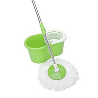 hefeilzmy Spin Mop&Bucket Floor Cleaning System Microfiber Spin Mop Head Easy to Clean&Use Roating 360 Washable Home Floor Cleaning Mop（2 Microfiber Mop Heads,Green）