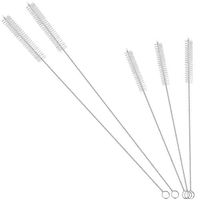 Drinking Straw Cleaning Brushes Set Pipe Tube Cleaner Nylon Bristles Stainless Steel Handle 8" 12" Extra Long 10mm 12mm Extra Wide Diameter - Set of 5