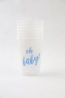 Frost Flex Oh Baby Reusable Cups - 12 oz - Pink, Blue or Gold (Blue)