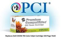 Premium Compatibles CN596-RPC PCI Dell 948 TRI-Color Inkjet Cartridge 400 Page Yield at 5% Coverage for Dell