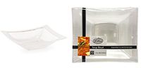 Lillian 12-Ounce Rectangular Plastic Bowls, 10 Count, Clear