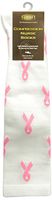 Prestige Medical 386 Fashion Compression Socks, Pink Ribbon White