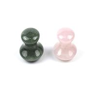 Windfulogo 2 Pcs Mushroom Shaped Massage Stones Natural Jade Stone Hot Rock for Spa Massage (2-P&B, Pink&Blue)