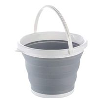 Folding Silicone Bucket, Outdoor Collapsible Barrel Fishing Foldable Pail Storage for Hiking, Backpacking, Camping and Outdoor Survival ⭐⭐⭐⭐⭐ (Gray)
