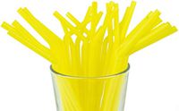 Made in USA Pack of 250 Yellow Flexible (8.25" X 0.23") Unwrapped Plastic Drinking Straws (FDA-approved, Non-toxic, BPA-free)