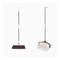 Broom and Dustpan With Long Handle Telescopic Up Windproof Stainless Steel Rod Non-stick Hair Broom And Dustpan Rotatable Non-Slip Handle Soft Brush Broom Set Suitable For Home Kitchen Lobby Floor Gar