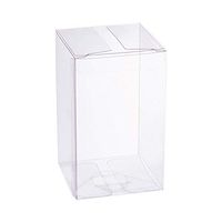 BENECREAT 30PCS 2.3x2.3x4“ Film Covered Clear Plastic Party Favor Box for Valentine's Day Choclates and Wedding Party Candy Cookies Favors