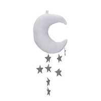 Kuhxz Cute Plush Moon Cloud Pillow Baby Room Hanging Soft Decor Bed Curtain for Healthier Life(Moon:25cm,Cloud 26x17x6cm)