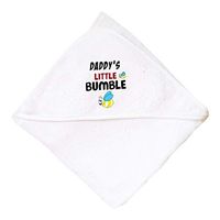 Daddy'S Little Bumble Bee Boys-Girls Cotton Baby Hooded Towel - White, One Size
