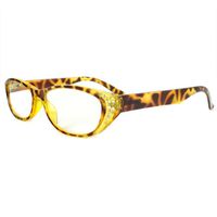 MLC EYEWEAR Oval Fashion Reading Glass Yellow leopard Frame with Power vision + 2.00