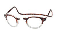 Clic Magnetic Vintage Oval Reading Glasses in Tortoise Clear Fade with Blue Light Filter + A/R Lenses