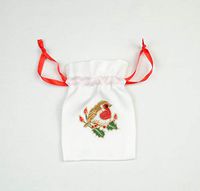 Celtic Glass Designs Bag in a Robin Design from our Magical Christmas Range. Beautifully embroidered Bags, ideal for those special items.