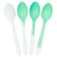 Color Changing Plastic Dessert Spoons - Changes From White to Green When Cold - Colorful Plastic Spoons - Frozen Dessert Supplies - Made in USA! 25 Count