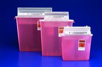 SharpStar In-Room Sharps Containers with Counter Balanced Lid - 5 qt, Transparent Red - 1 case (20 Each)