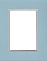 20x24 Double Acid Free White Core Picture Mats Cut for 16x20 Pictures in Sheer Blue and Nantucket Grey