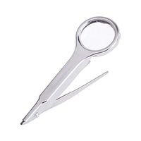 Tweezers with Magnifying Glass Magnifier Stainless Steel Magnifying Glass Lens Tweezers Silver Gold Gem Magnifying Tweezers Magnifying Eye Glasses Prospecting Inspection Jewelry Making Repair Tool