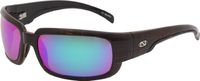 Ono's Matagorda Polarized Bi-Focal Sunglasses in Grey Brushed with Mirrored Green Tinted Lens