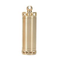 Waterproof Metal Keychain Pill Holder - Premium Brass Single Chamber Medicine Container (Large)