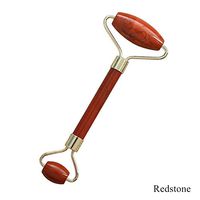 Portable Women Jade Massage Roller Facial Face Neck Head Body Slimming Massager Anti Aging Beauty Tool (Redstone)