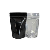 Barrier Bags #4 Black Mylar Eighth Ounce 1/8 oz Gusseted Rx Pill Clear Front Resealable Foil Pouches 3" x 3.5" x 2" (500 Count)