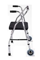 YKFU Two Wheeled Walker with Seat, Light Weight Aluminum, Walker with Seat and Wheels, Durable Steel Frame Supportsup to 220 lbs