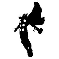 LCK Unique Design Marvel Comics Avengers Thor, White, 6 Inch, Die Cut Vinyl Decal, for Windows, Cars, Trucks, Toolbox, Laptops, MacBook-virtually Any Hard Smooth Surface