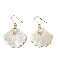 Statement Seaside Wind Charm Holiday Pearl Pearl Earrings Shell Women Jewerly Accessories Design Designer Pendant Bangle Jewelry Charms Cute Simple Woman