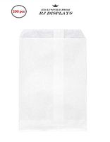 200 White Kraft Paper Bags, 5" x 7.5" Inch, Gift Bag, Good for Candy, Cookies, Doughnut, Crafts, Party Favor, Sandwich, Jewelry Merchandise- by RJ Displays