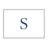Caspari Navy Embossed Initials Boxed Note Cards in Letter S, 16 Cards & Envelopes
