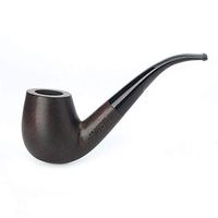 Ebony Pipe Wood Tobacco Pipe Wooden Pipes 9 mm Paper Filter with Accessories Pipe Screen Filter Brush Bag Stand Rack Scraper Knife Cleaners Tamper Lighter AC0020