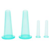Guoshang Silicone Massage Cupping Set Eye and Face Vacuum Massage Cup Kit Silicone Facial Cupping Therapy Set(4 PCS)