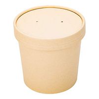 200-CT Disposable Kraft Lid for Small 8-OZ and Medium 12-OZ Bio Soup Container - Eco-Friendly Recyclable Paper Lid - Restaurantware