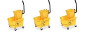 Genuine Joe GJO60466 Splash Guard Mop Bucket/Wringer, 6.50 gallon Capacity, Yellow (.3 PACK)