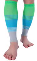 Doc Miller Premium Calf Compression Sleeve Dress Series 1 Pair 20-30mmHg Strong Calf Support Cute Toeless Socks Sports Running Recovery Shin Splints Varicose Veins (GreenBlueGray, 3X-Large)
