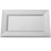 Exquisite 12.75 Inch. Clear Rectangular Premium Plastic Plates - 40 Count