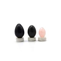 Yoni Eggs for Women, Undrilled Jade Eggs More Safer and Healthier, PC Muscles Training and Kegel Exercise Tools, 3pcs Massage Healing StoneBlack Obsidian,Nephrite Jade and Rose Quartz