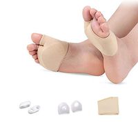 Bunion Corrector & Bunion Relief Sleeve Metatarsal Pads with Toe Separators, Spacers & Straightener for Hallux Valgus, Crooked Toes, Overlapping Toe Hammer Toes Bunions (Set of 6 / L)