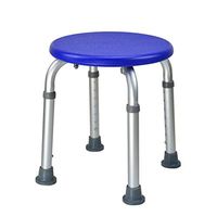 Bathroom Accessories Non-Slip Bathroom Stool Elderly Bath Stool Small Stool Plastic Non-Rusting Stool Height Adjustable Bench Pregnant Women Bathroom Stool (Color : Dark Blue)