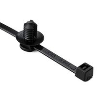 HellermannTyton 150-31093 Fir Tree with Tie, 6.0" Long, Mounting Hole Diameter .25"-.28", PA66HS, Black, 500/pkg